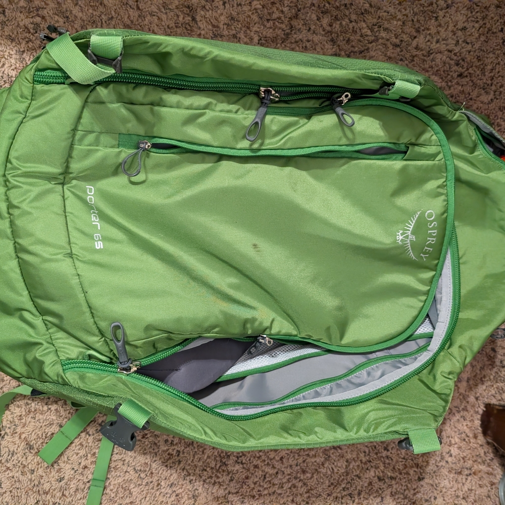 Osprey Green Porter 65 Backpack